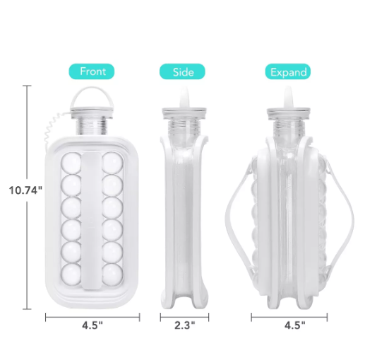 Molde De Cubos De Hielo Botella Portátil